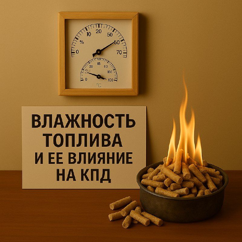 Как влажность топлива влияет на КПД и расход в твердотопливных котлах