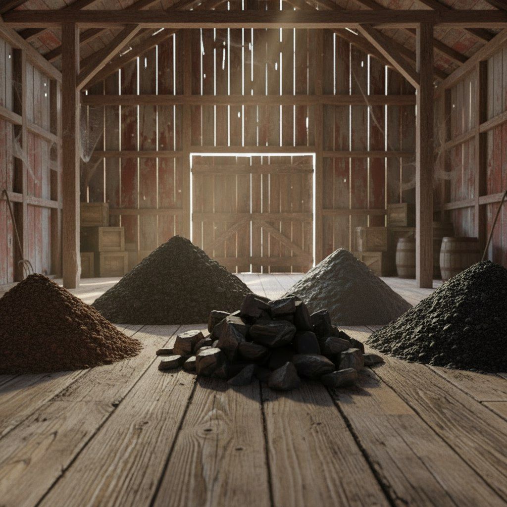 Сравнение разных типов угля по теплотворности и зольности